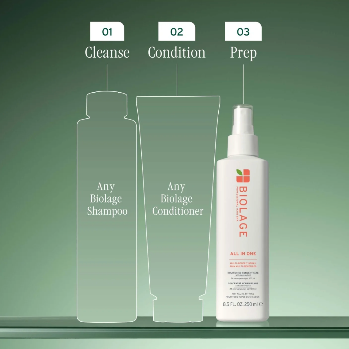 Biolage Professional All In One Multi Benefit Spray 250ml routine