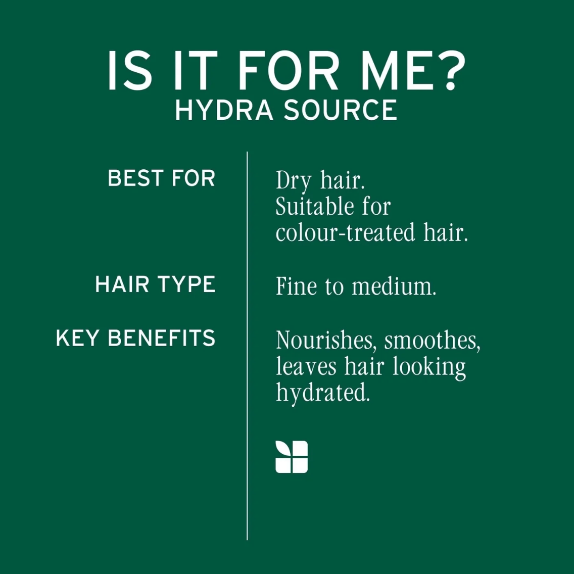 Biolage Professional Hydra Source Deep Treatment Pack 100ml best for, hair type and key benefits