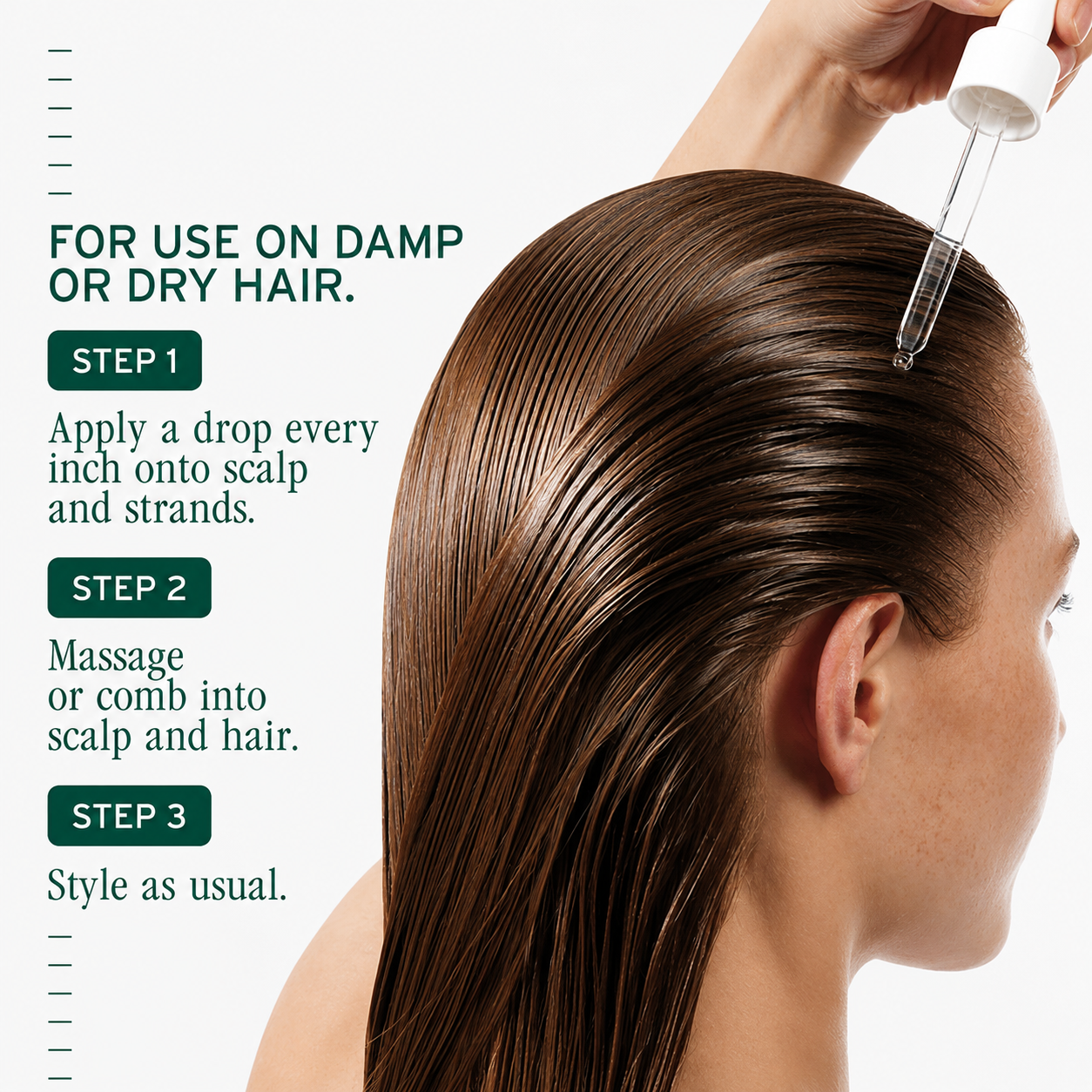 How to apply Biolage Hydra Source Moisture Method Scalp + Hair Serum to damp or dry hair for lasting hydration