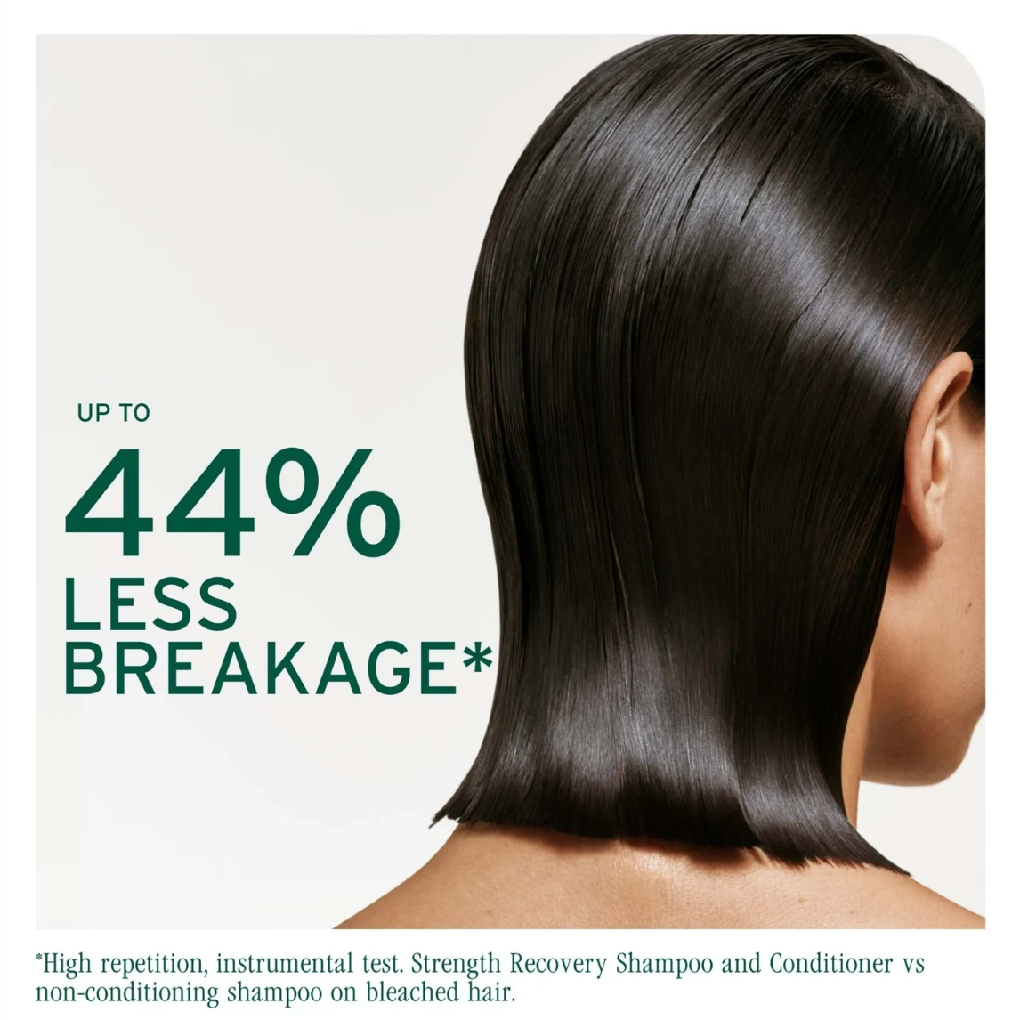Biolage Professional Strength Recovery Shampoo 400ml back of woman's hair after usage 