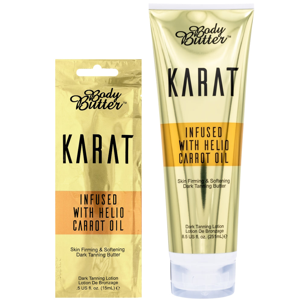 Body Butter Karat Dark Tanning Butter available in 15ml sachet and 251ml tube at Kiyo Beauty