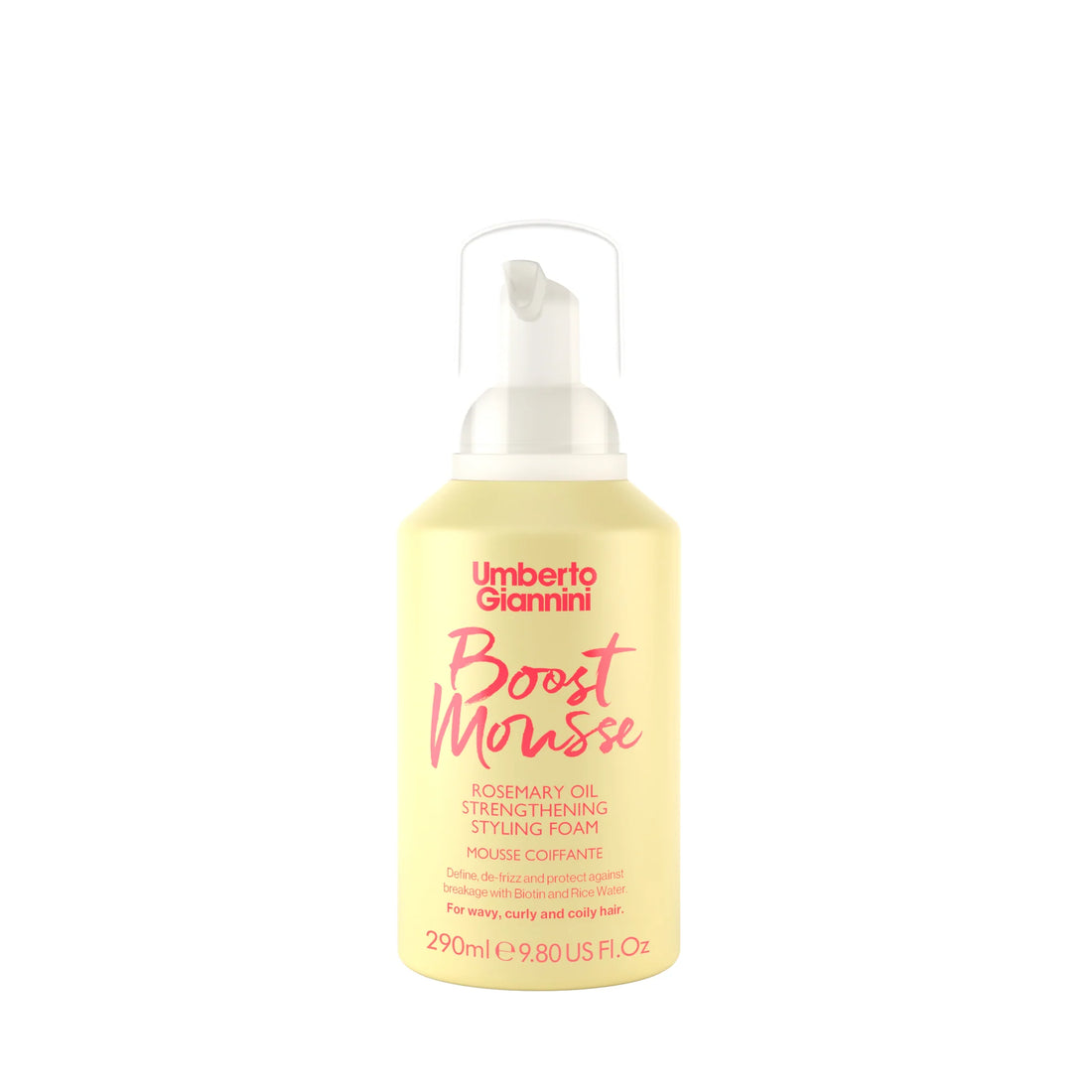 Umberto Giannini Strong Curls Boost Mousse Rosemary Oil Strengthening Styling Foam 290ml