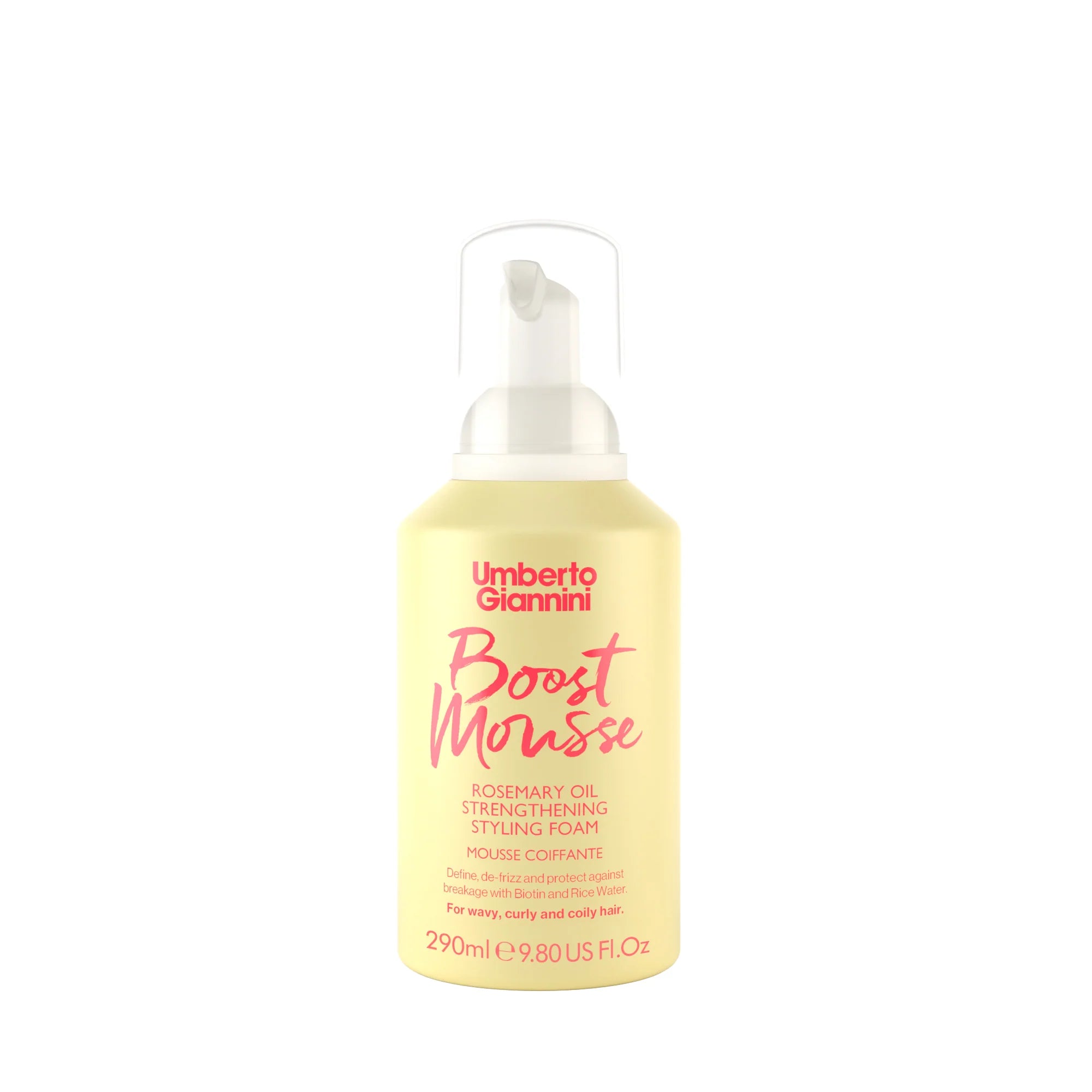 Umberto Giannini Strong Curls Boost Mousse Rosemary Oil Strengthening Styling Foam 290ml