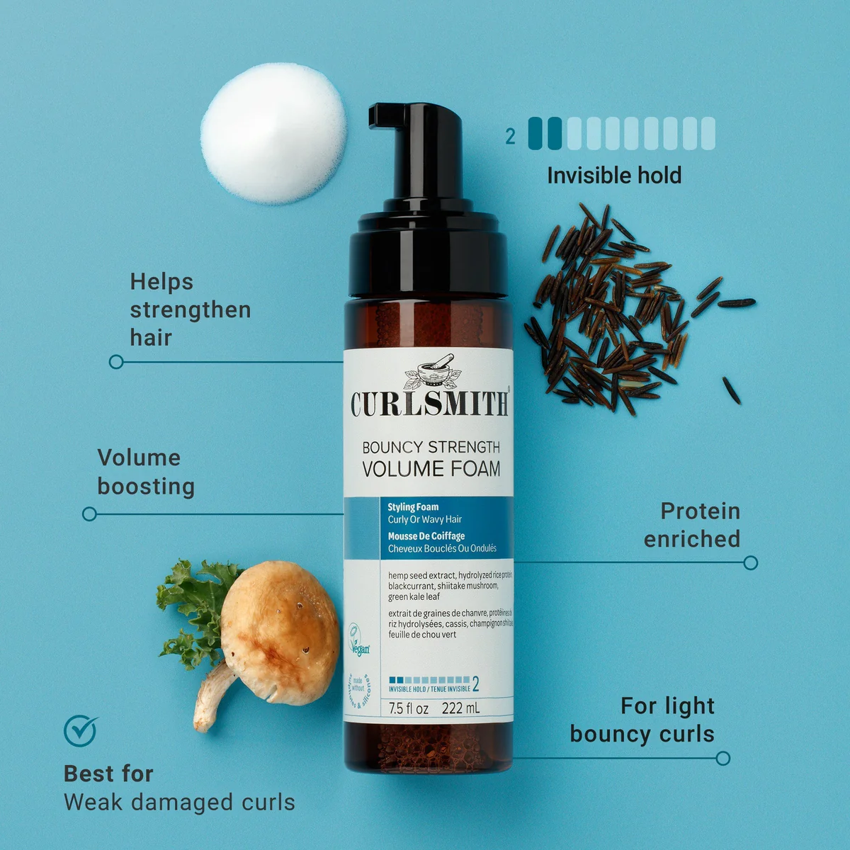 Curlsmith Bouncy Strength Volume Foam 8oz