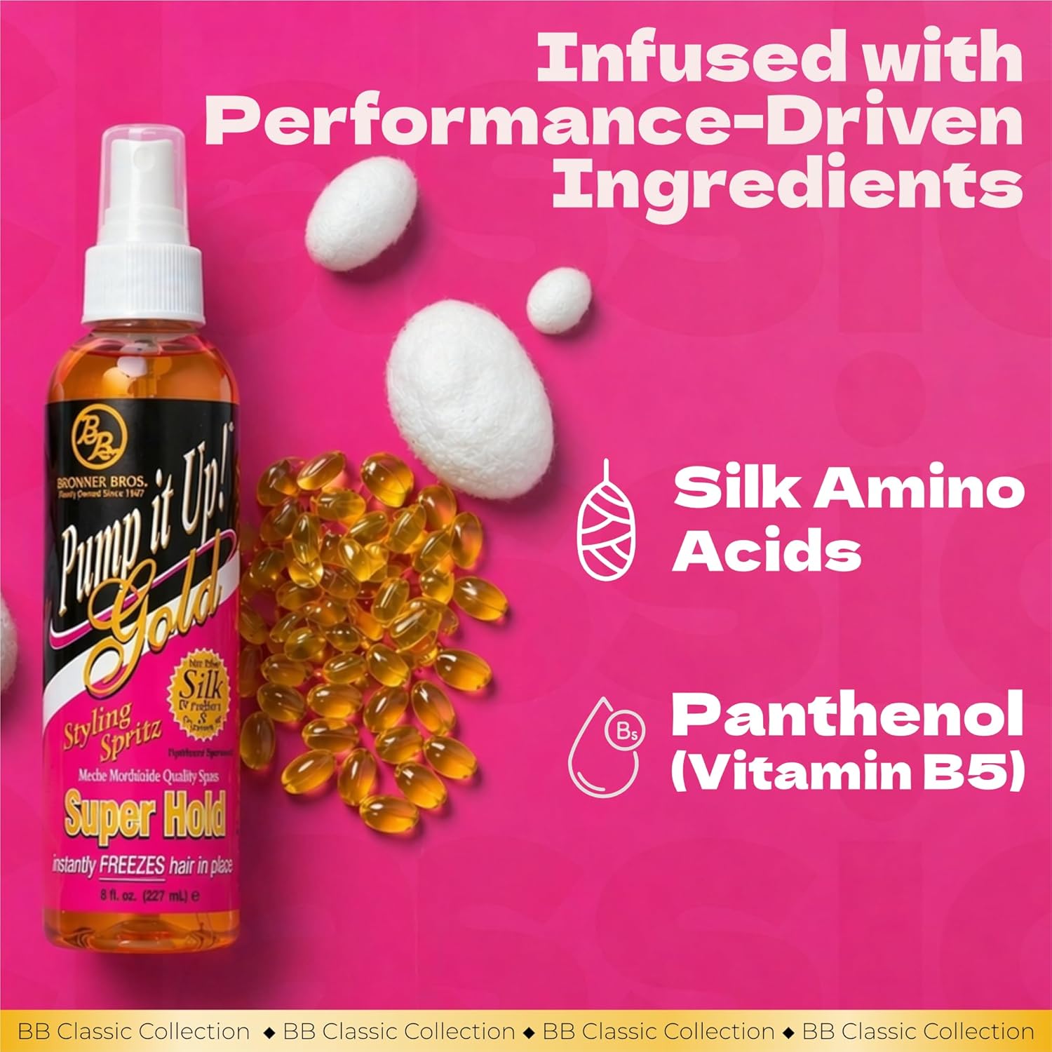 Bronner Bros. Pump It Up Gold Styling Spritz Super Hold 8oz