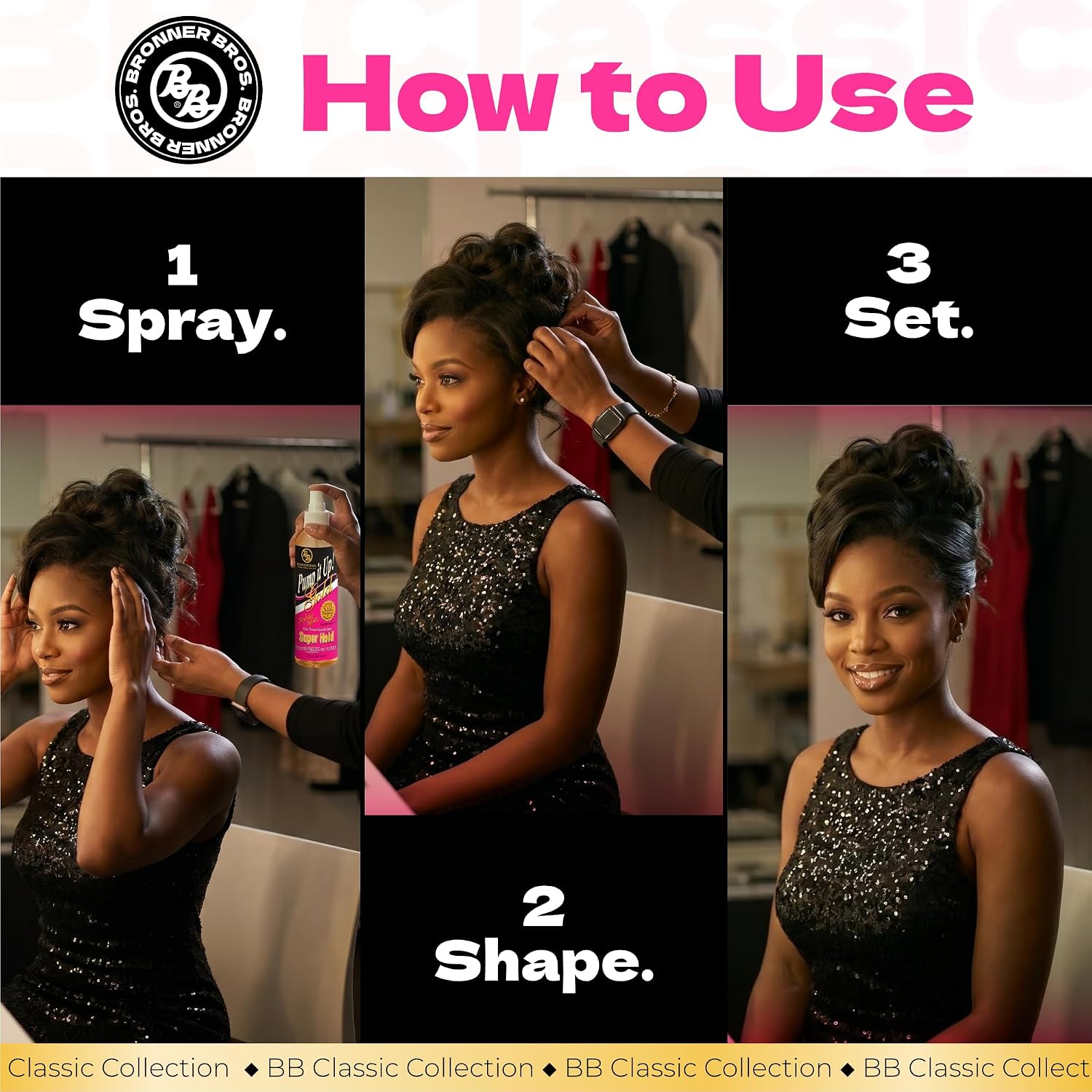 Bronner Bros. Pump It Up Gold Styling Spritz Super Hold 8oz