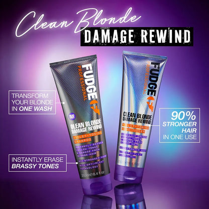 Fudge Professional Clean Blonde Damage Rewind Shampoo 250ml