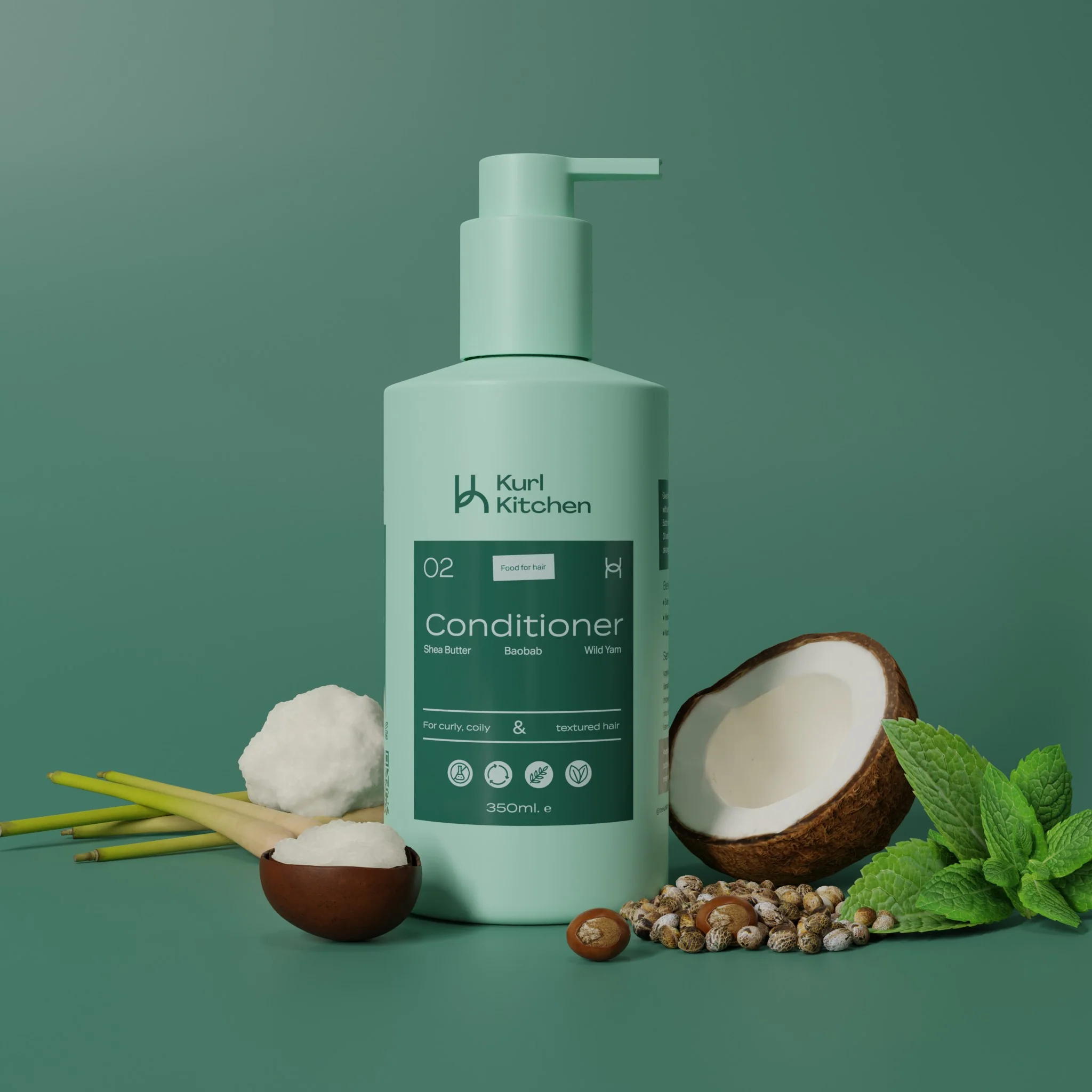 Kurl Kitchen Hydrating and Moisturising Shea Butter Conditioner 350ml