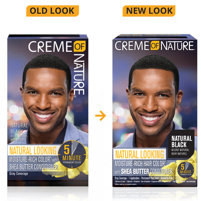 Creme of Nature Men Natural Looking Moisture-Rich Liquid Hair Color With Shea Butter Conditioner