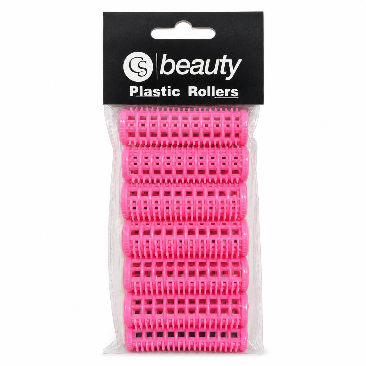 CS Beauty Plastic Rollers in pink are designed to create defined curls, bounce and volume with ease. Their durable ventilated construction encourages faster drying and even styling, making them ideal for salon professionals and home users alike.