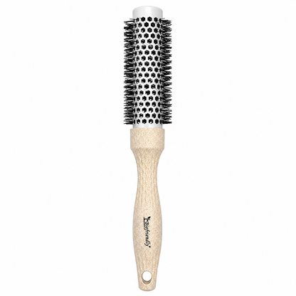 CS Beauty Eco Friendly Ceramic Radial Brush Beige with natural-look handle – sustainable styling brush for blow drying, volume and salon-quality results.