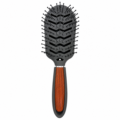 CS Beauty Vent Brush with wood-effect handle – detangling styling brush for fast drying, smoothing and everyday brushing on all hair lengths.