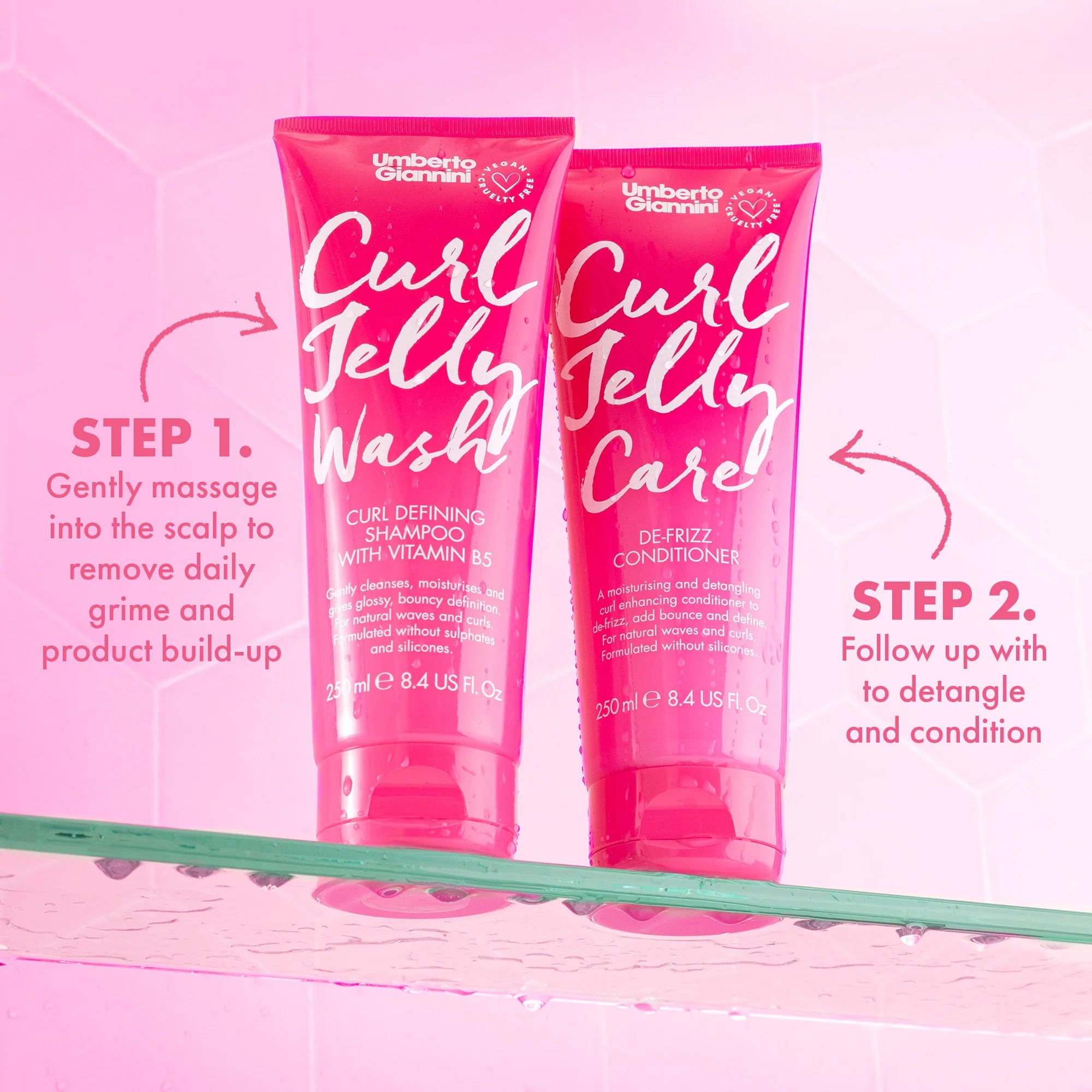 Umberto Giannini Curl Jelly Wash Shampoo & Care Conditioner Bundle -2pc