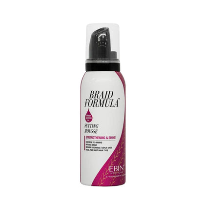 Ebin New York Braid Formula Setting Mousse Strengthening &amp; Shine Sweet Almond Oil