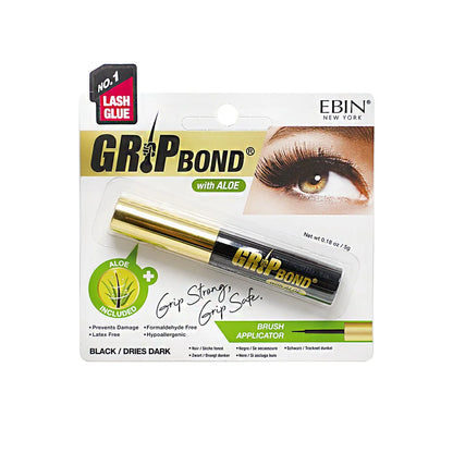 Ebin New York Grip Bond Lash Adhesive with Aloe Brush Applicator