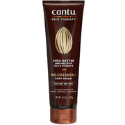 Cantu Skin Therapy Shea Butter Nourishing Body Cream 240g enriched with oils and vitamin e for dry and very dry skin, dark brown tube against a white background