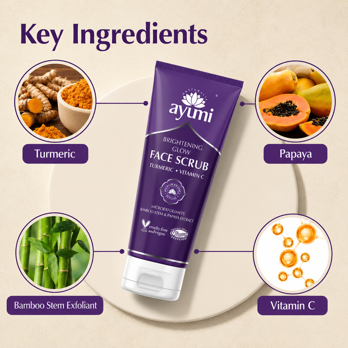 Ayumi Brightening Glow Face Scrub 125ml