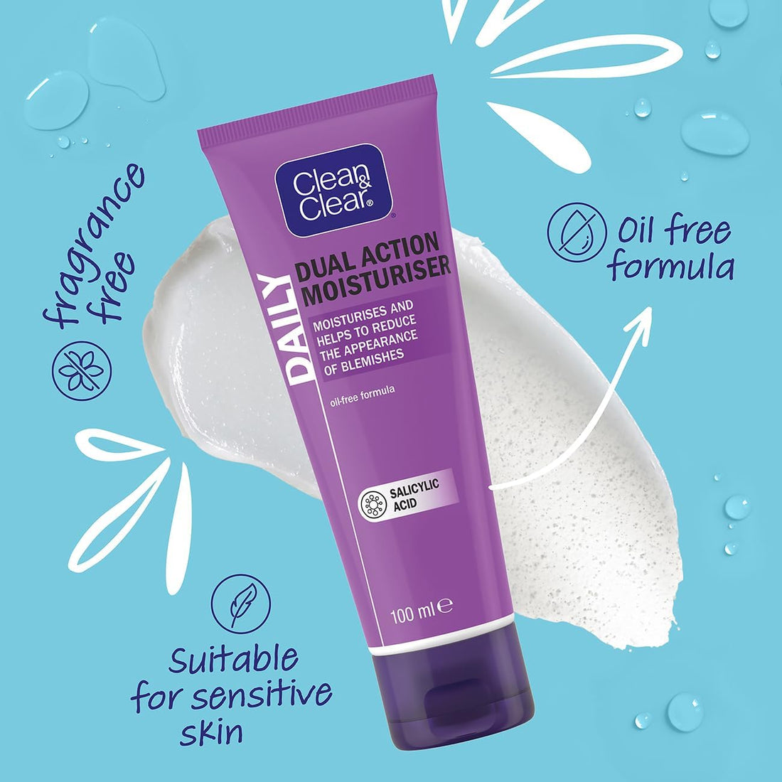 Clean &amp; Clear Daily Dual Action Moisturiser 100ml