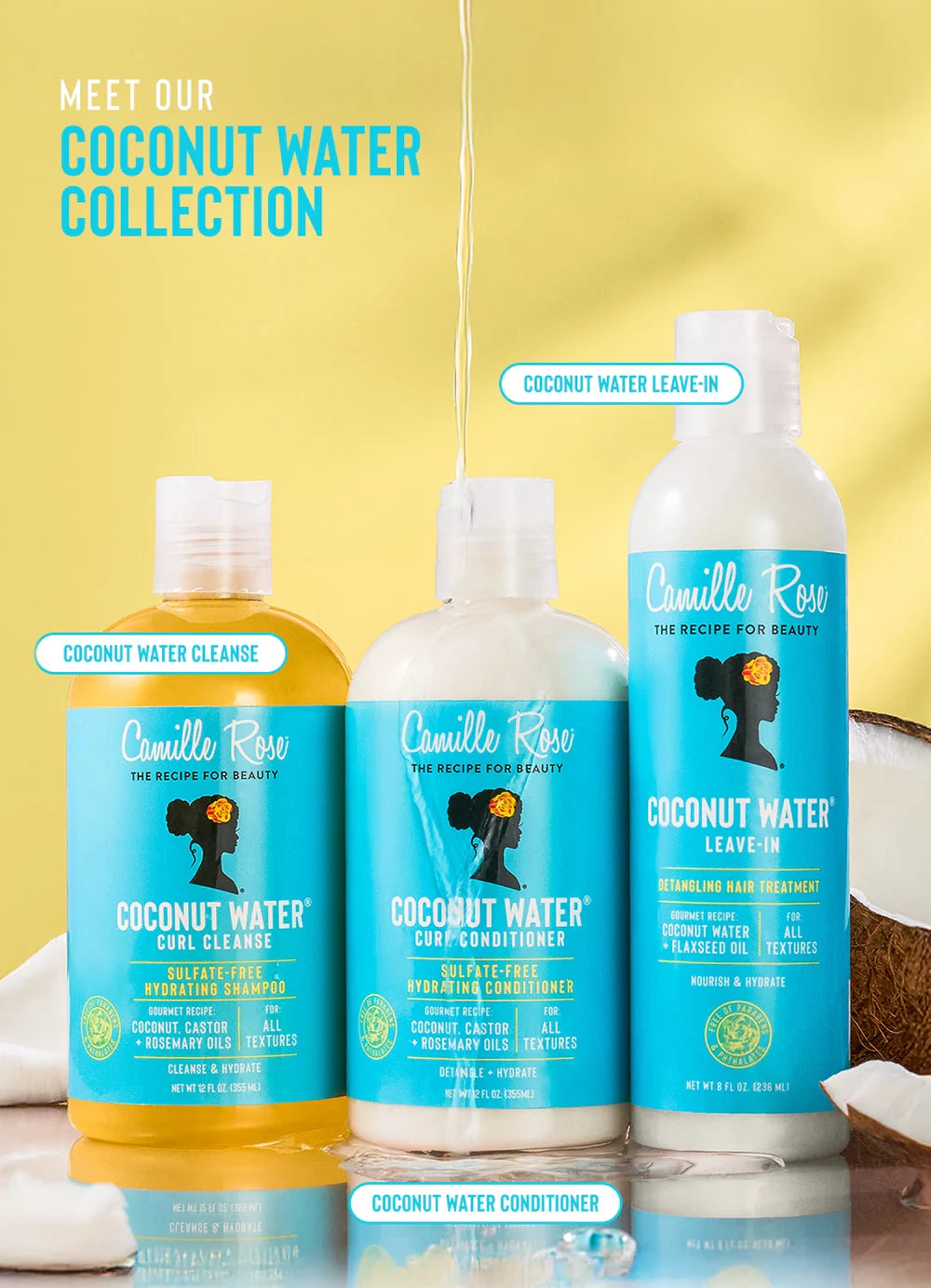 Camille Rose Naturals Coconut Water Leave-In Treatment 8oz