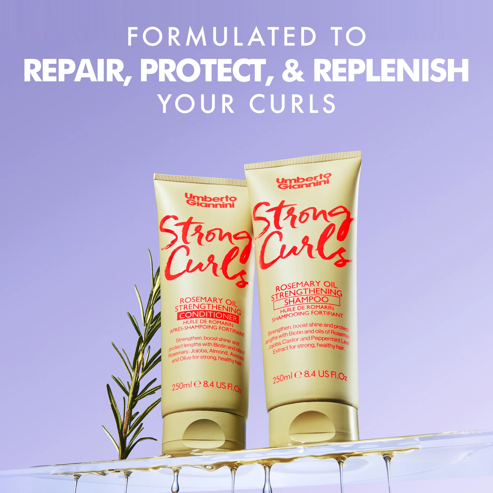 Umberto Giannini Strong Curls Rosemary Oil Conditioner 250ml