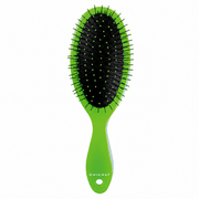 Cricket Detangling Brush in Electric Green with flexible ball-tip bristles for gentle detangling, reducing breakage and smoothing wet or dry hair on all hair types.