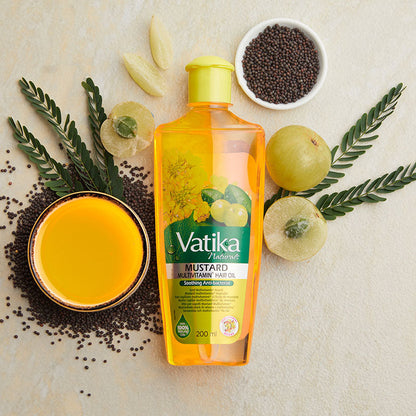Dabur Vatika Naturals Multivitamin Enriched Mustard Hair Oil 200ml