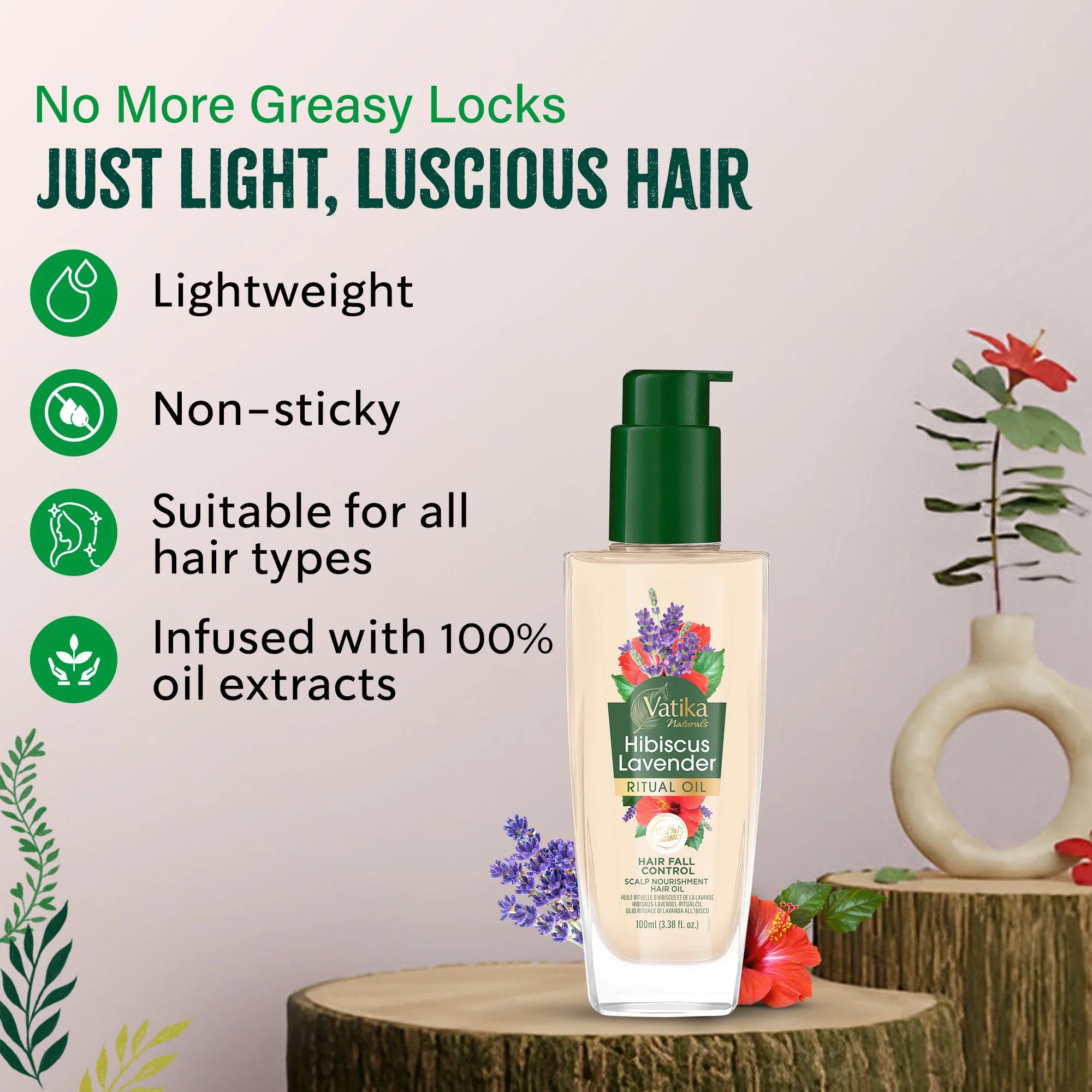 Dabur Vatika Hibiscus Lavender Ritual Oil Hair Fall Control 100ml