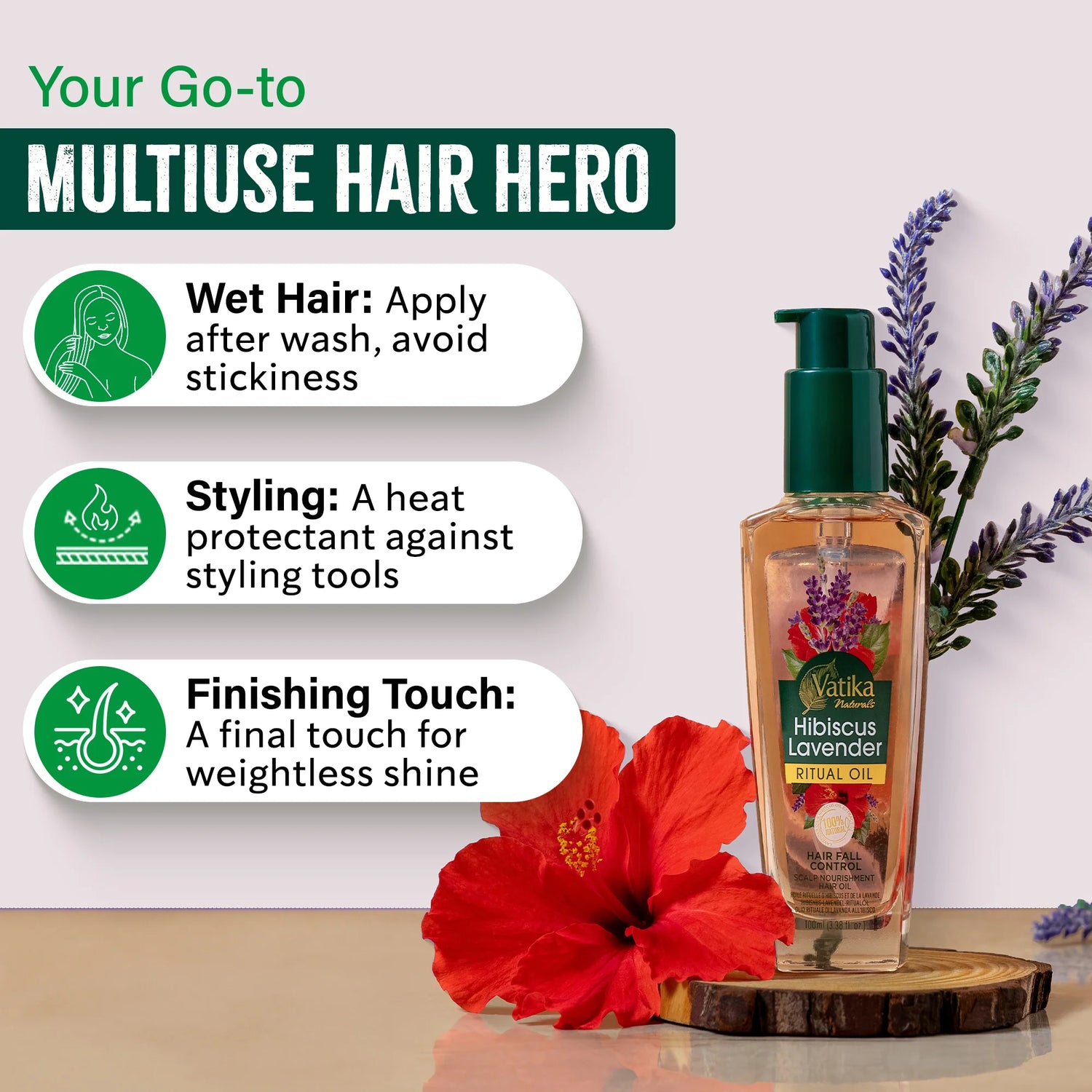 Dabur Vatika Hibiscus Lavender Ritual Oil Hair Fall Control 100ml