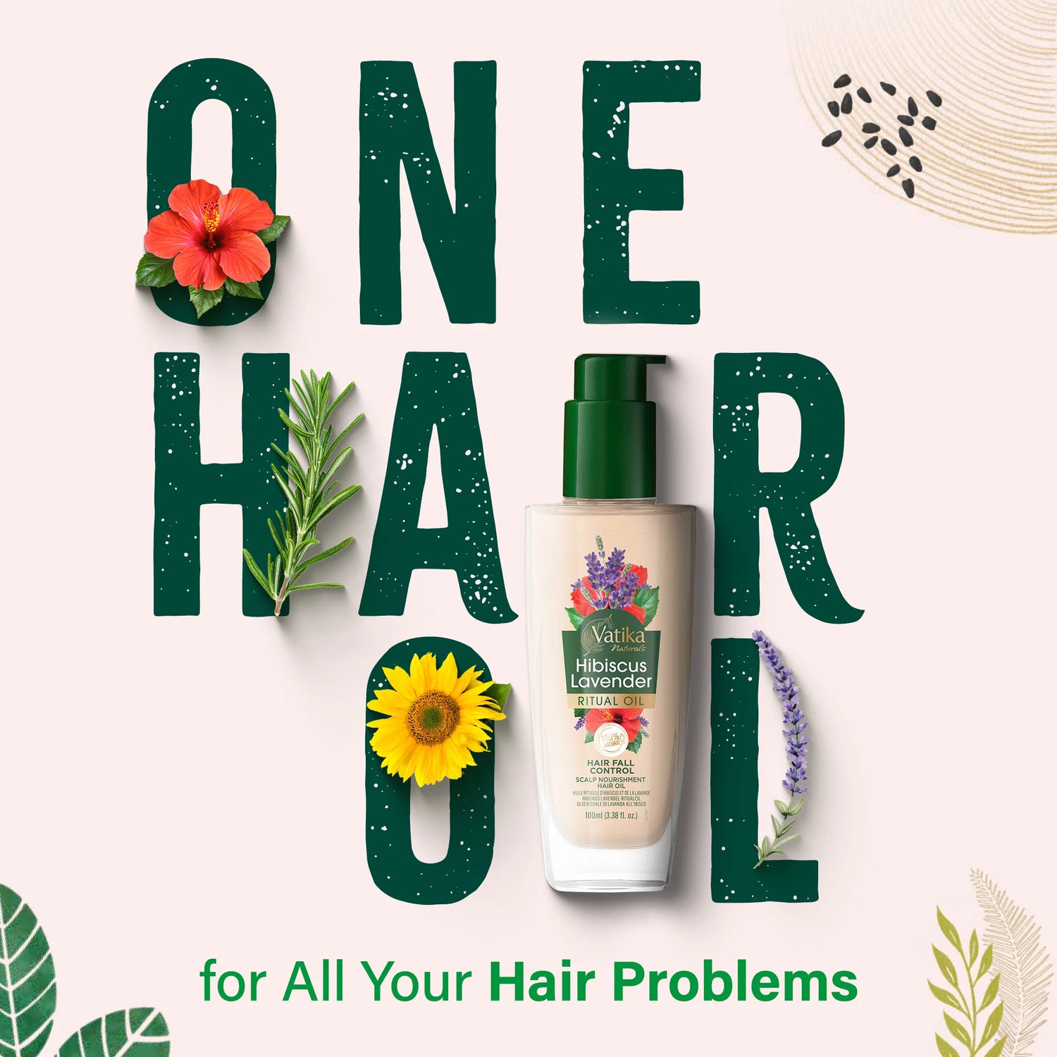 Dabur Vatika Hibiscus Lavender Ritual Oil Hair Fall Control 100ml