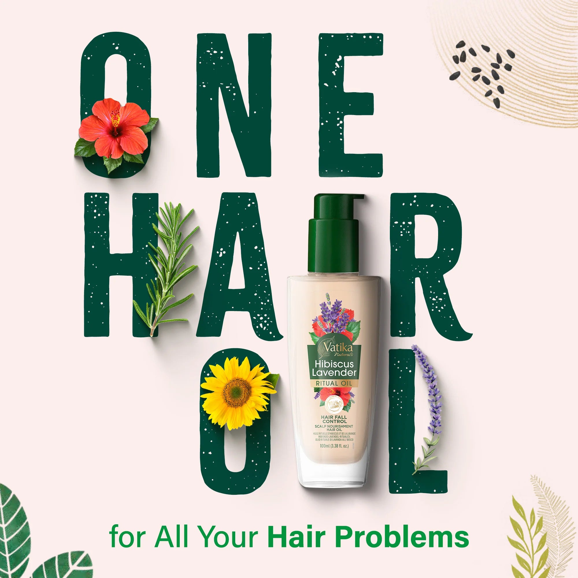 Dabur Vatika Hibiscus Lavender Ritual Oil Hair Fall Control 100ml