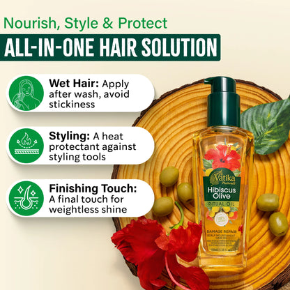 Dabur Vatika Hibiscus Olive Ritual Oil Damage Repair 100ml