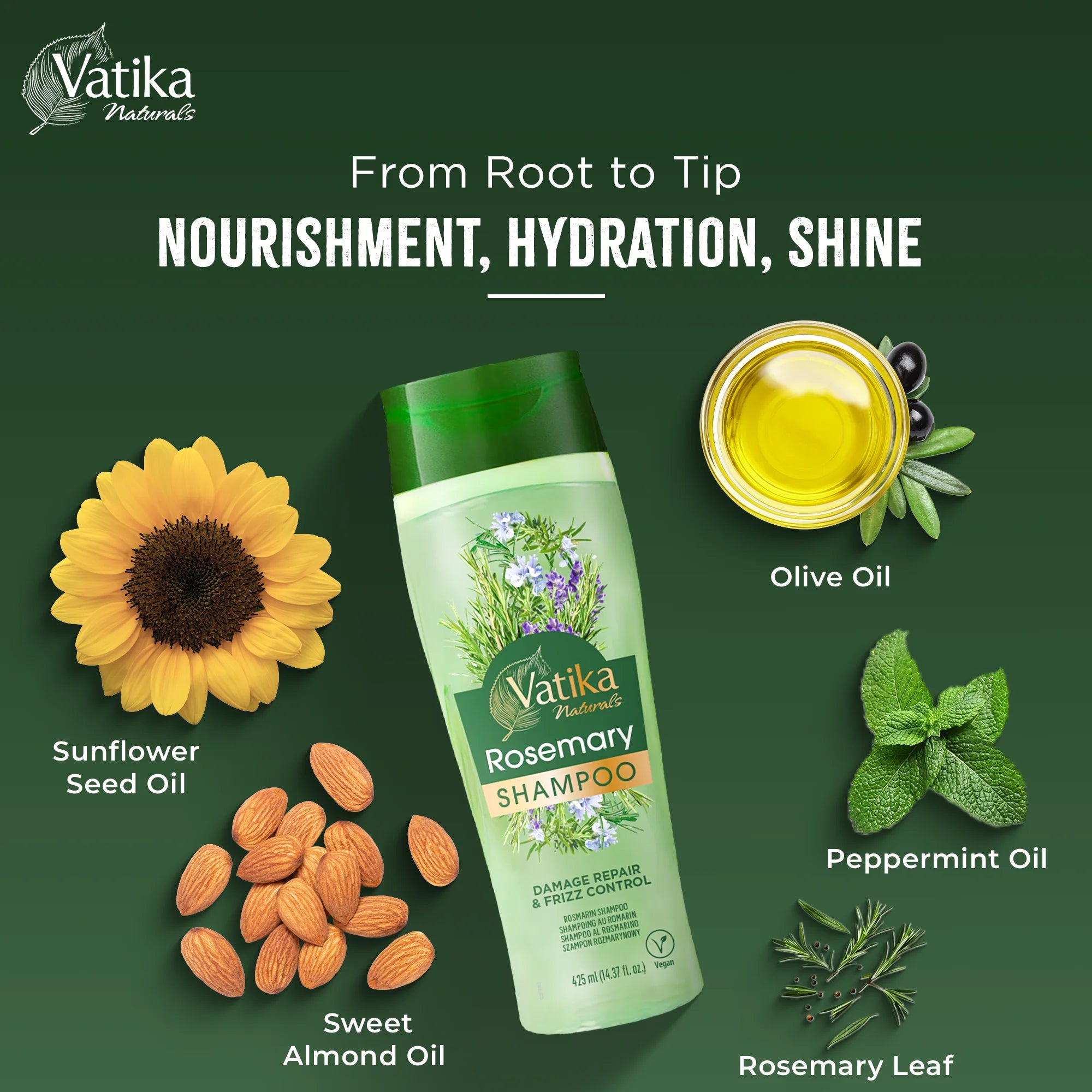 Dabur Vatika Naturals Rosemary Shampoo 425ml