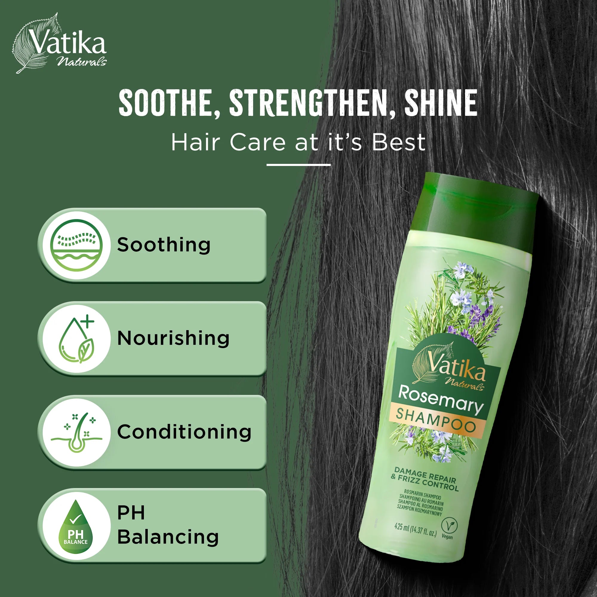 Dabur Vatika Naturals Rosemary Shampoo 425ml
