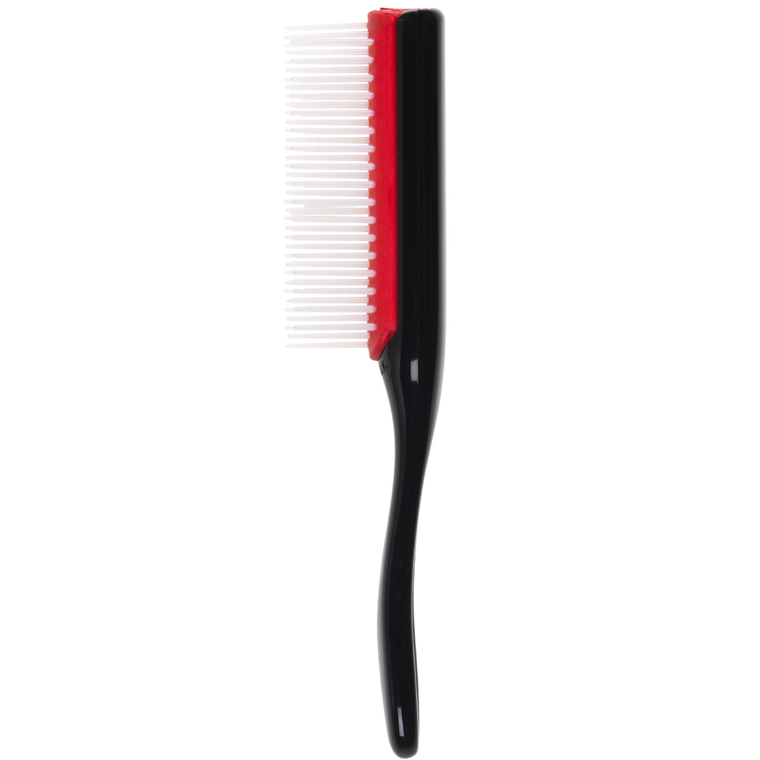 Denman D14 The Mini Curl Definer &amp; Styler 5-Row Brush side profile showing compact ergonomic handle and 5-row nylon pins for precision styling.
