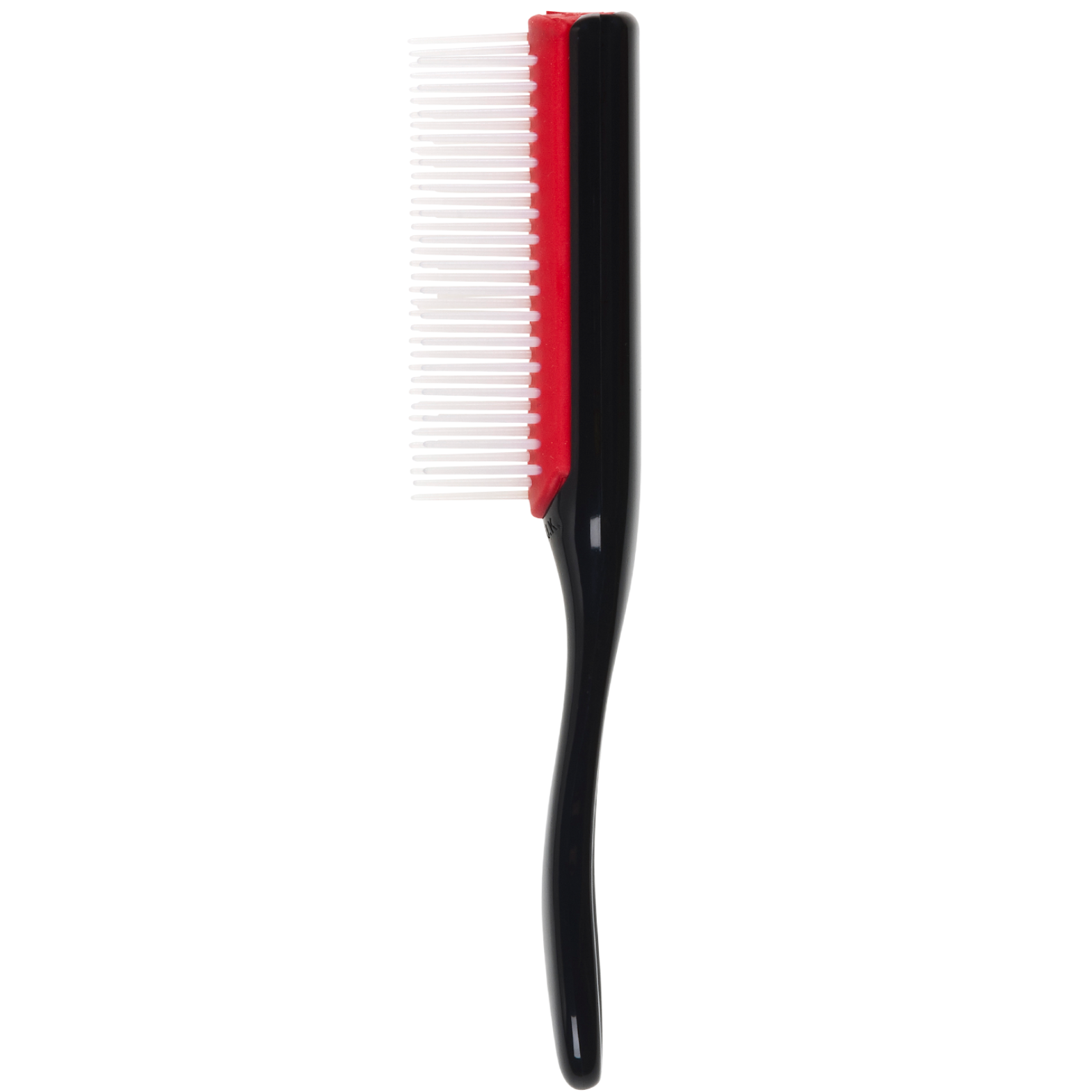 Denman D14 The Mini Curl Definer & Styler 5-Row Brush side profile showing compact ergonomic handle and 5-row nylon pins for precision styling.