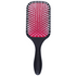 Denman D38 The Powder Paddle Brush front view with red air-cushioned pad and smooth rounded nylon pins for comfortable detangling and blow-drying.