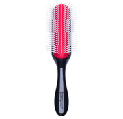 Denman D4 The Original Styler 9-Row Brush front view with 9-row nylon pins and anti-static rubber pad for curl definition, detangling and styling.