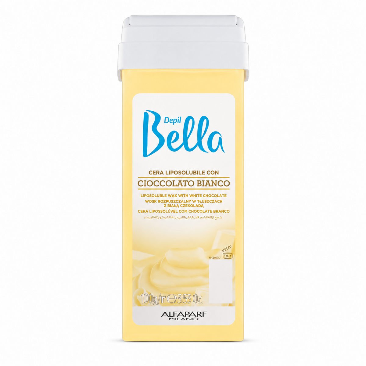 Depil Bella Liposoluble Wax with White Chocolate Roll-On Cartridge 100g professional hair removal wax for smooth, sensitive skin