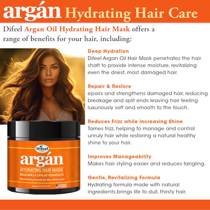 Difeel Argan Hydrating Hair Mask 340g