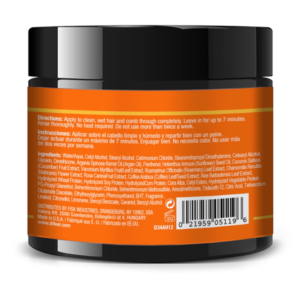 Difeel Argan Hydrating Hair Mask 340g