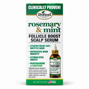 Difeel Rosemary and Mint Follicle Boost Scalp Serum 4oz with niacinamide caffeine biotin and pea sprout extract for dry brittle hair
