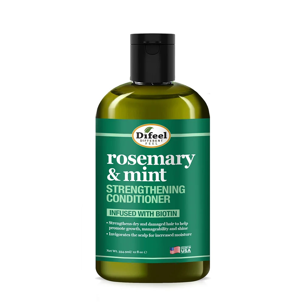 Difeel Rosemary and Mint Strengthening Conditioner with Biotin for dry damaged hair moisture manageability shine and scalp care