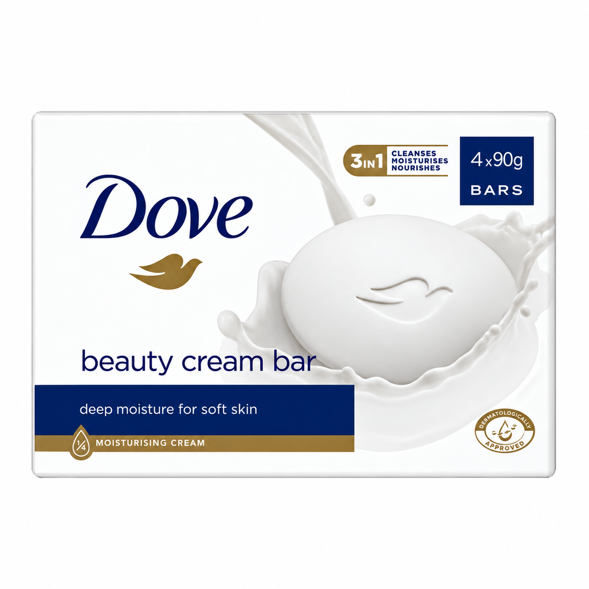 Dove Moisturising Cream Beauty Cream Bar Soap 4x90g