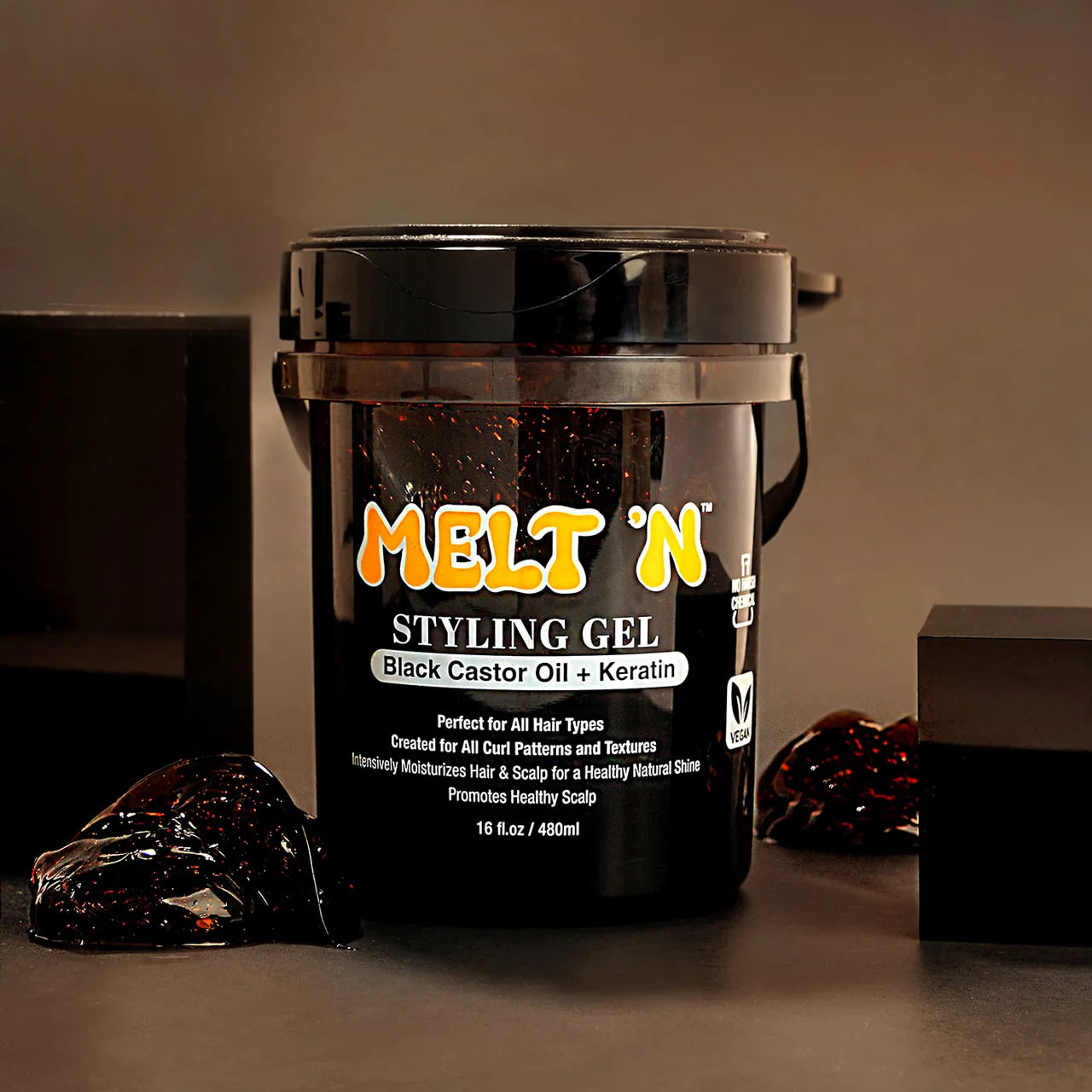 Ebin New York MELT'N Styling Gel Black Castor Oil + Keratin