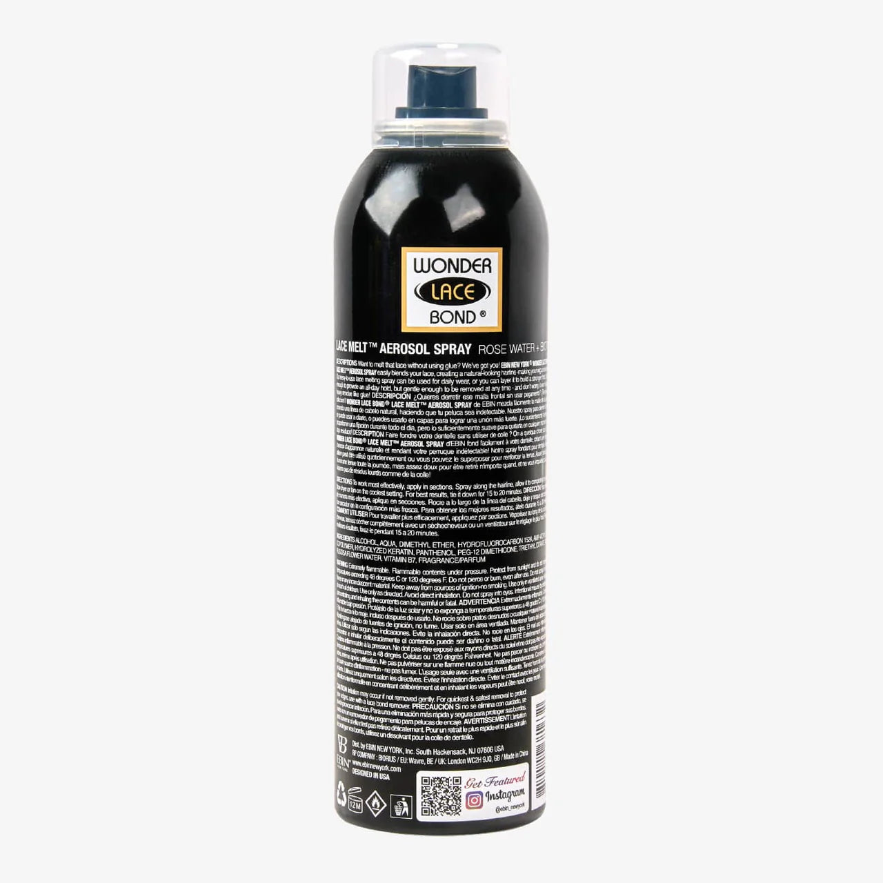 Ebin New York Wonder Lace Bond Lace Melt Aerosol Spray (Rose Water) - UK Shipping Only