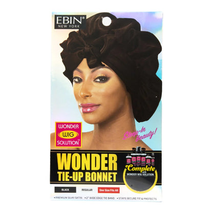 Ebin New York Wonder Wig Tie-Up Bonnet - Black