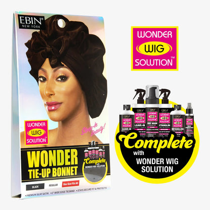 Ebin New York Wonder Wig Tie-Up Bonnet - Black