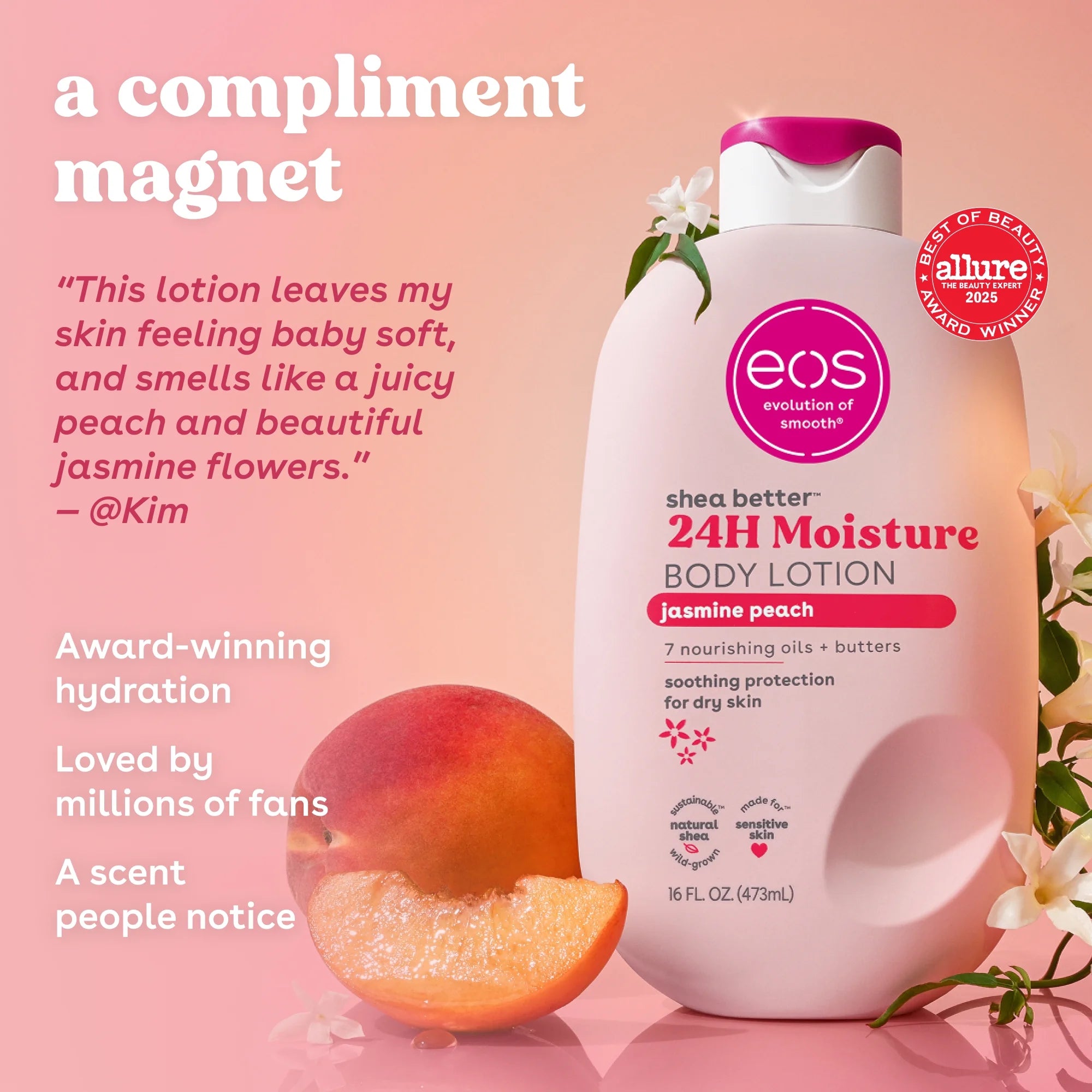 EOS Shea Better 24H Moisture Body Lotion Jasmin Peach 473ml