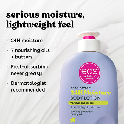 EOS Shea Better 24H Moisture Body Lotion Vanilla Cashmere 473ml benefits 