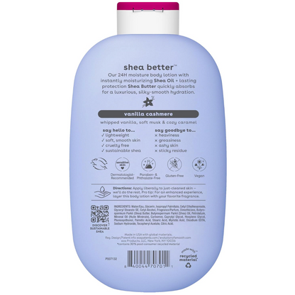 EOS Shea Better 24H Moisture Body Lotion Vanilla Cashmere 473ml back